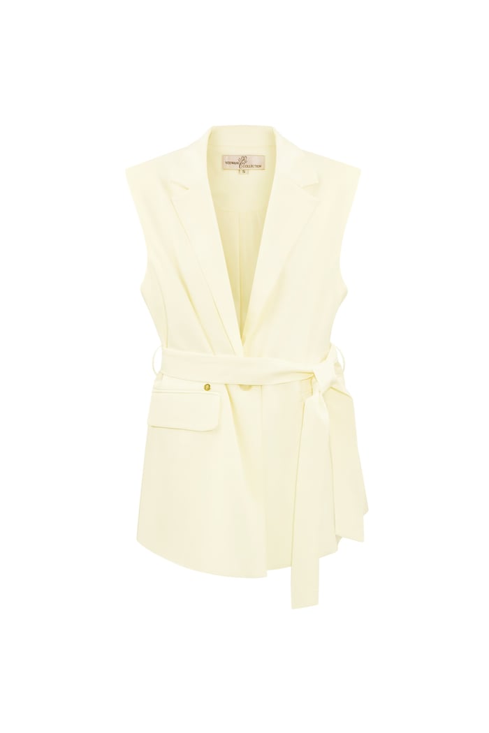 Waistcoat with elastic belt - cream  