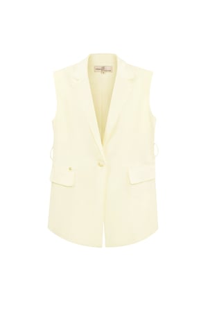 Waistcoat with elastic belt - cream  h5 Picture7