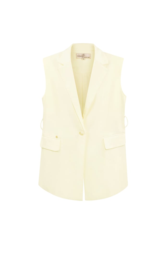 Waistcoat with elastic belt - cream  Picture7