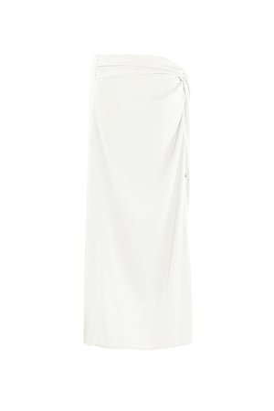 Long skirt knotted - white  h5 