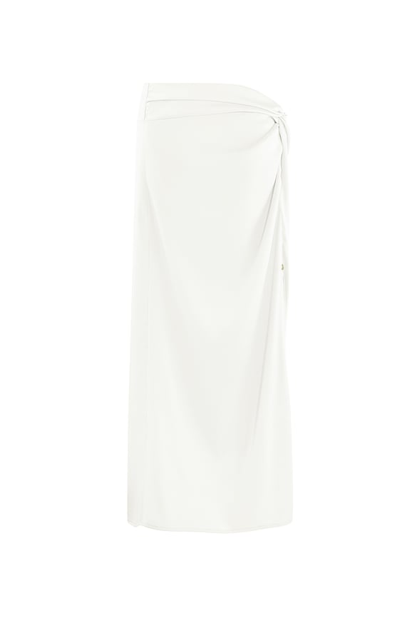 Long skirt knotted - white  2