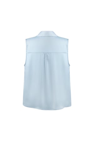 Sleeveless blouse with v-neck - light blue  h5 Picture8