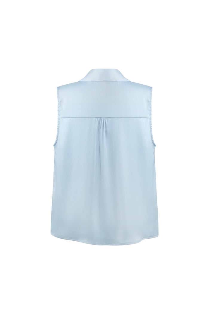 Sleeveless blouse with v-neck - light blue  Picture8