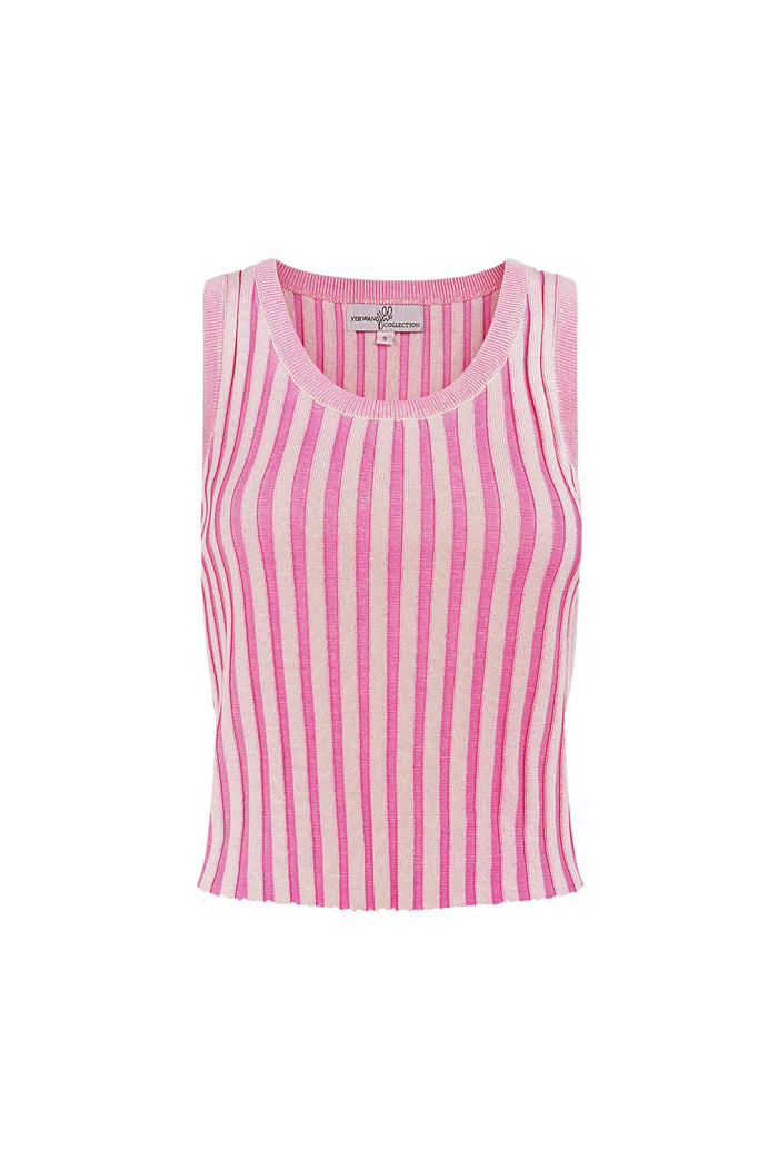 Sleeveless, striped top large – pink 