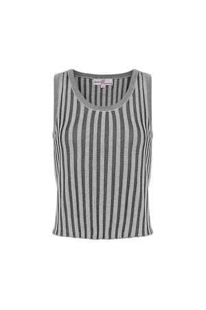 Sleeveless, striped top small – gray h5 