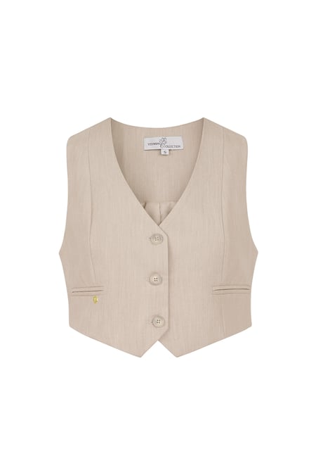 Cropped waistcoat - sand  2