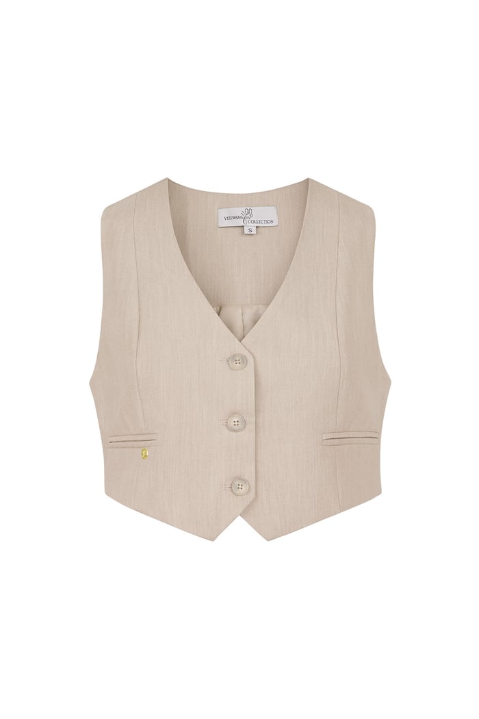 Cropped waistcoat - sand  