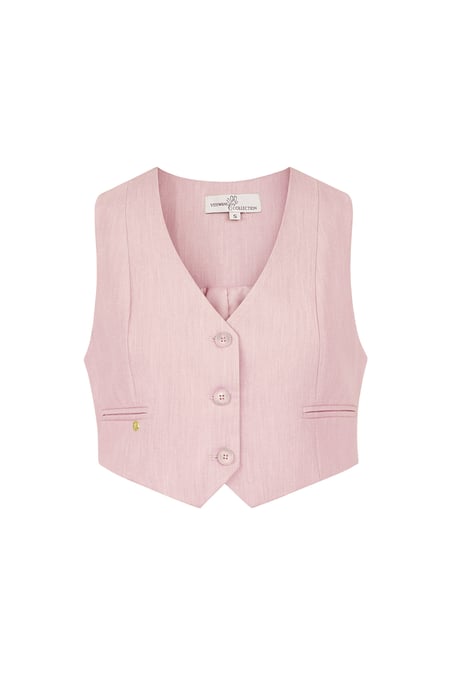 Cropped waistcoat - pink  2