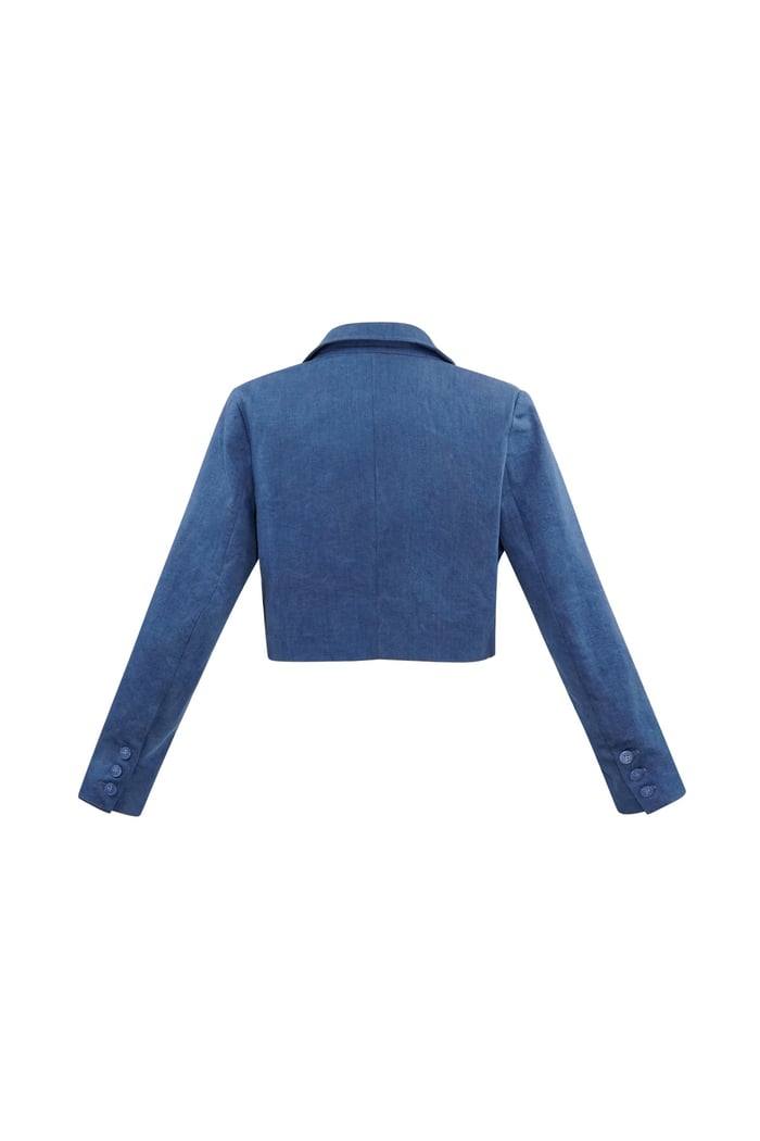 Kurzer Denim-Blazer – Blau  Bild7