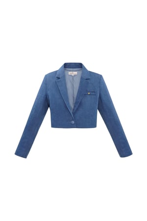 Kurzer Denim-Blazer – Blau  h5 