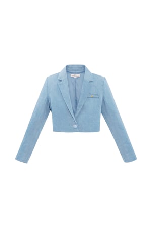 Kurzer Denim-Blazer – Hellblau h5 