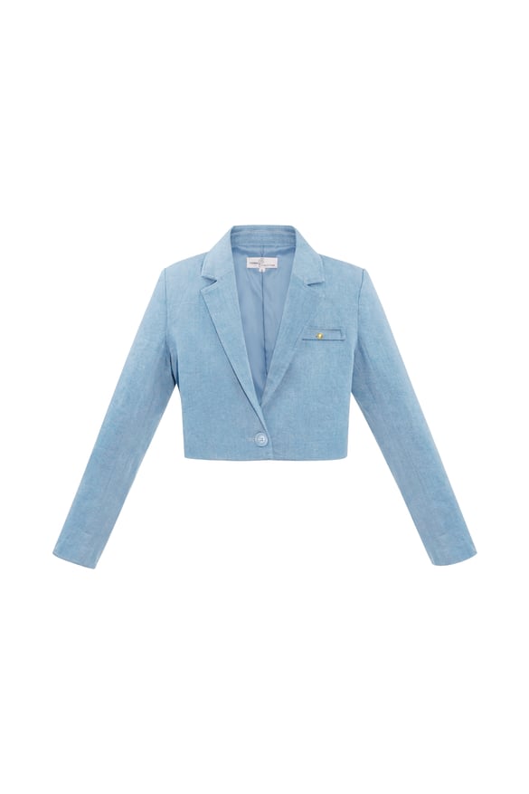 Kurzer Denim-Blazer – Hellblau 2