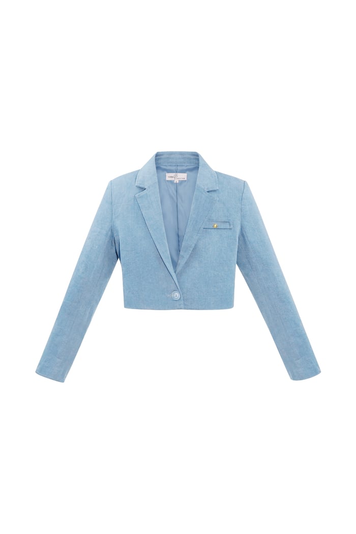 Kurzer Denim-Blazer – Hellblau 