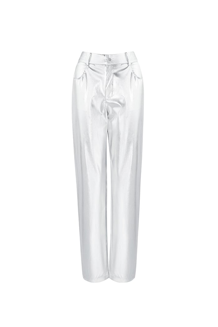 Metallic trousers - Silver Color color 