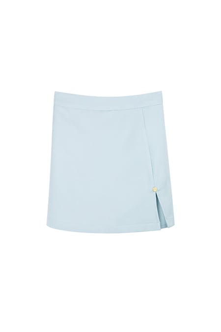 Mini skirt with slit - blue  2