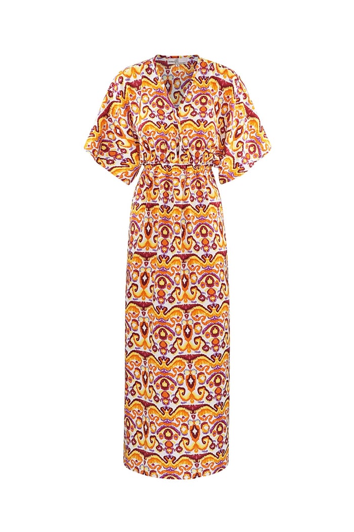 Long dress with print - orange  