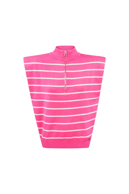 Striped spencer with zipper - pink 2