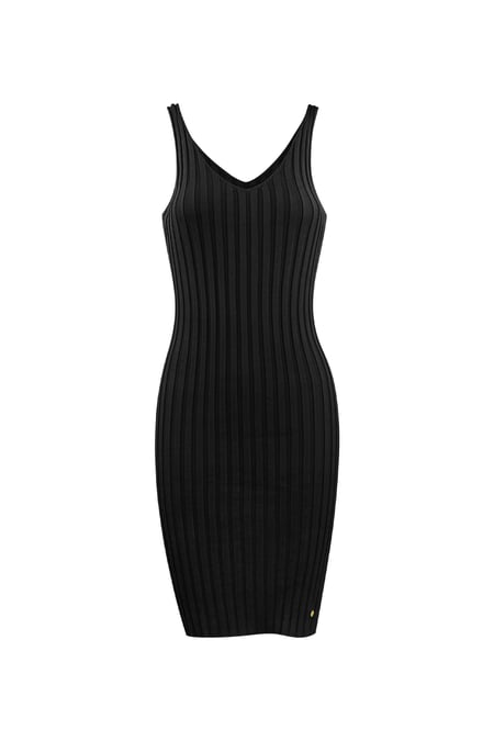 Knitted dress basic color - black 2