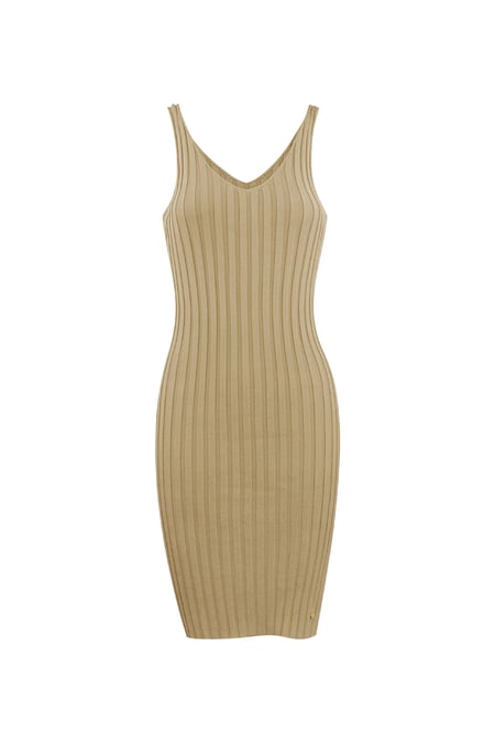 Knitted dress basic color - beige 2