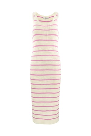 Knitted dress with stripes - pink h5 