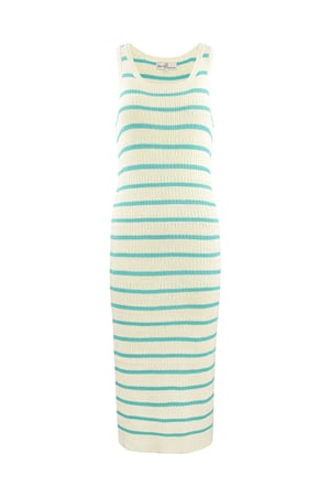 Knitted dress with stripes - green h5 