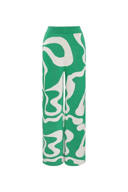 Trousers organic stripes print - green 2