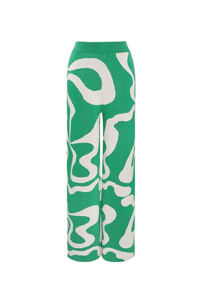 Trousers organic stripes print - green 