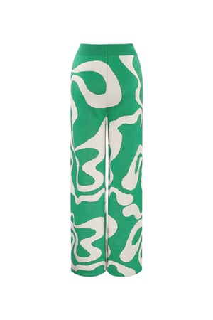 Trousers organic stripes print - green h5 Picture7