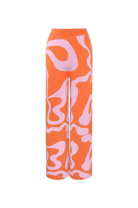 Hose mit Bio-Streifendruck - Orange und Rosa 2