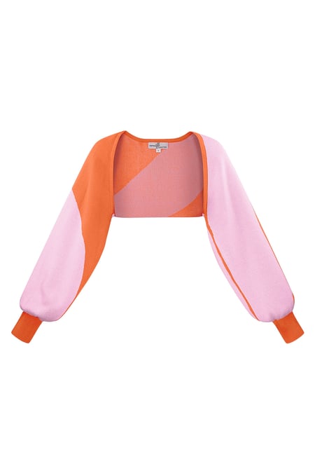 Cardigan organic stripes print - pink orange 2