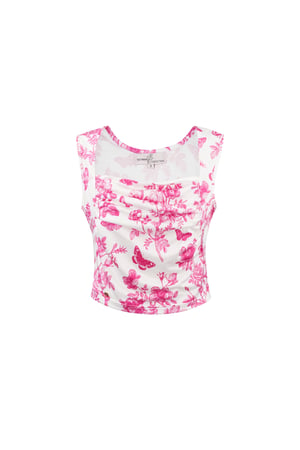 Flower butterfly top - fuchsia  h5 