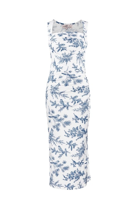 Flowery long dress - blue 2