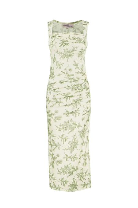 Flowery long dress - green 2