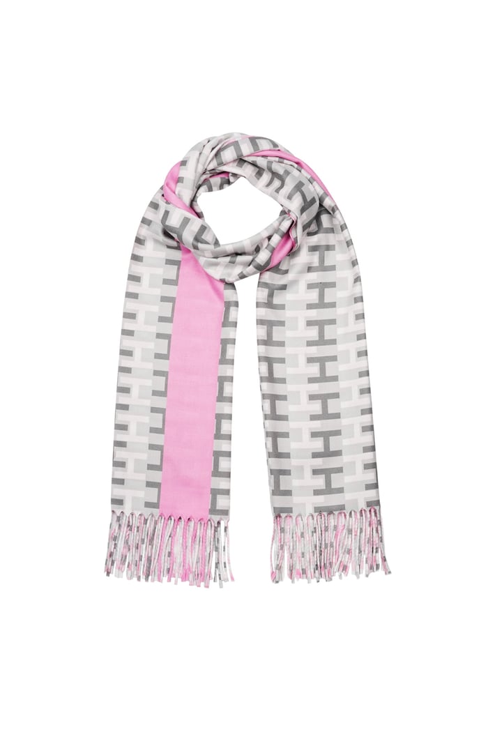 letter H scarf - pink 