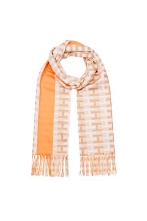 letter H scarf - Orange h5 