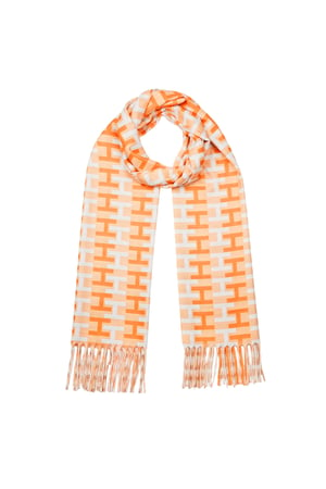 letter H scarf - Orange h5 Picture6