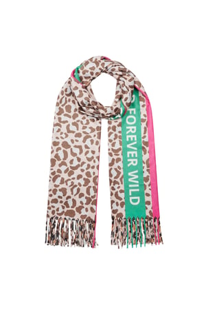 Forever wild scarf - pink/green h5 