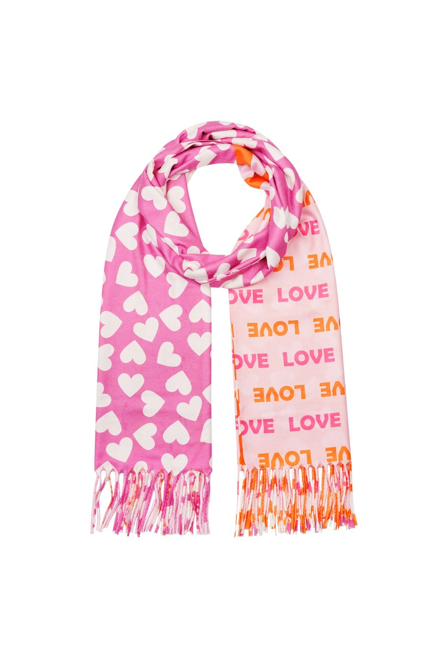 Schal mit Doppeldruck - orange-rosa h5Bild5