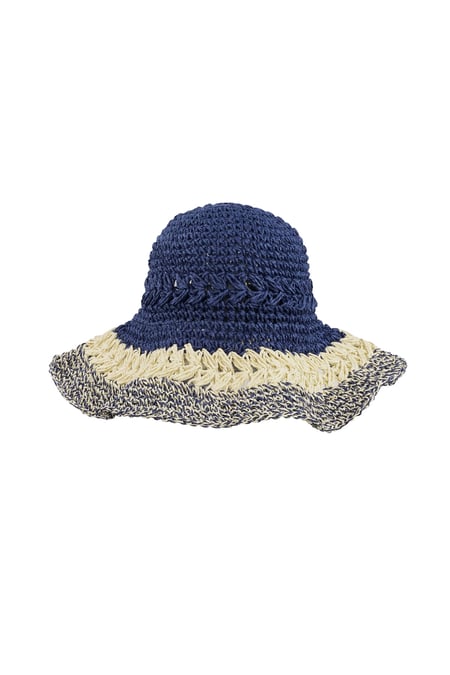 Braided hat with layers - navy blue 2