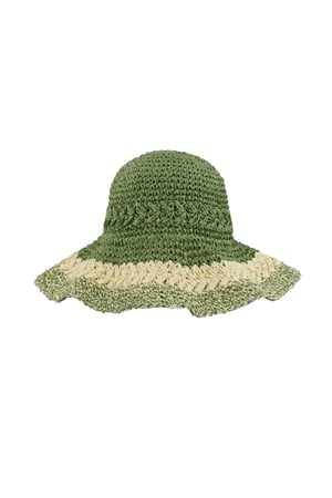 Braided hat with layers - green  h5 