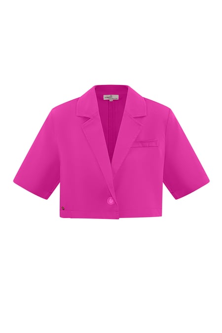 Pastel basic cropped blazer - fuchsia 2