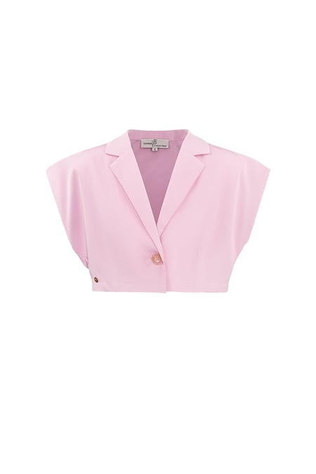 Cropped top with button - pink 2