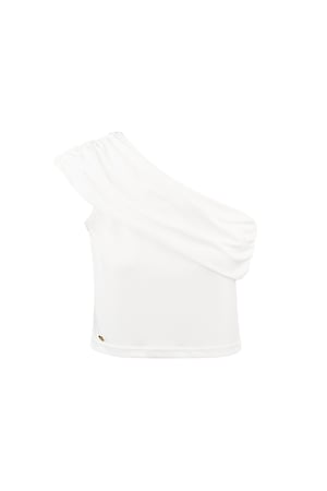 One shoulder classic top - white h5 