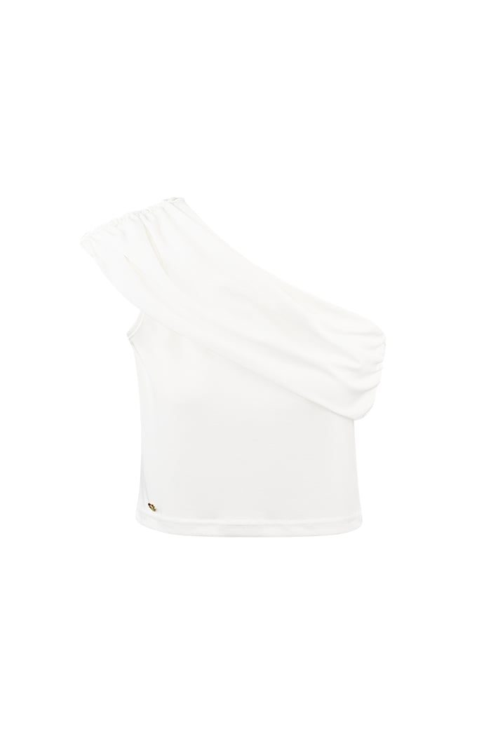 One shoulder classic top - white 