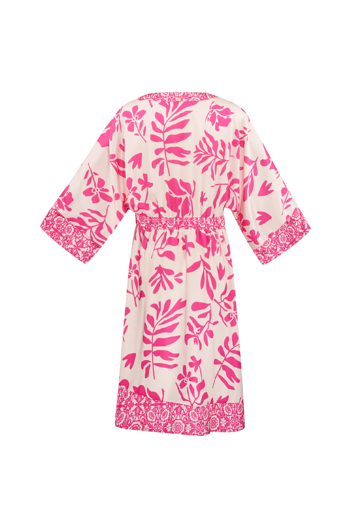 Midi dress with floral print - fuchsia Picture7