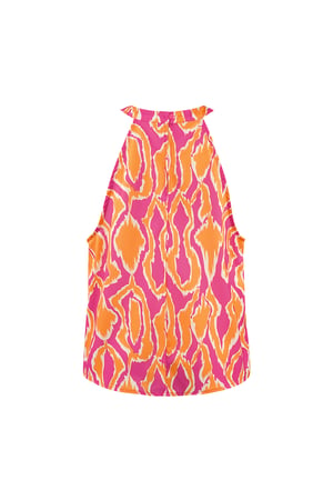 Colorful halter top with print - orange/pink  h5 Picture4