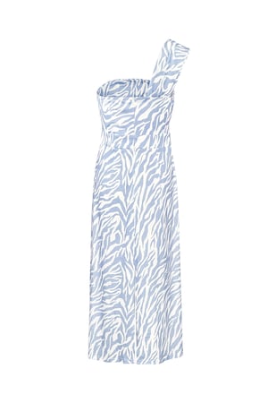 One shoulder zebra dress - light blue h5 Picture11