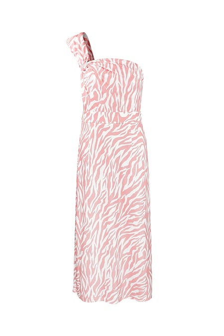 Einschultriges Zebrakleid - rosa 2