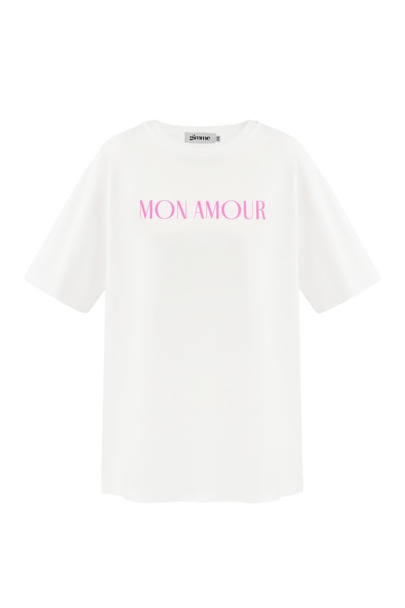 Mon amour tişört - beyaz