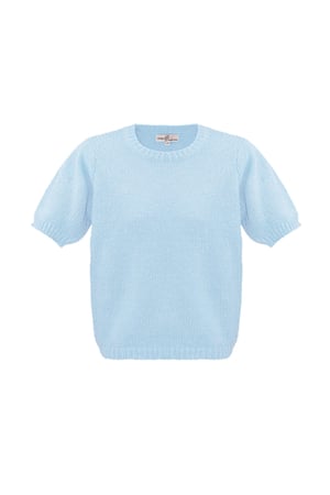 Basic shirt with puff sleeves - blue h5 